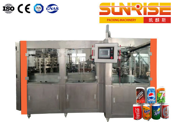 Juice Aluminum Can Filling Machine , SUNRISE Soft Drink Production Line