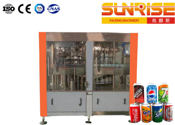 9 Heads Can Filling Line , Aluminum Tin Filling Sealing Machine