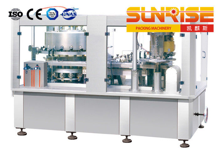 18 Heads Filling And Sealing Machine , 7.5kw Beverage Can Filling Machine