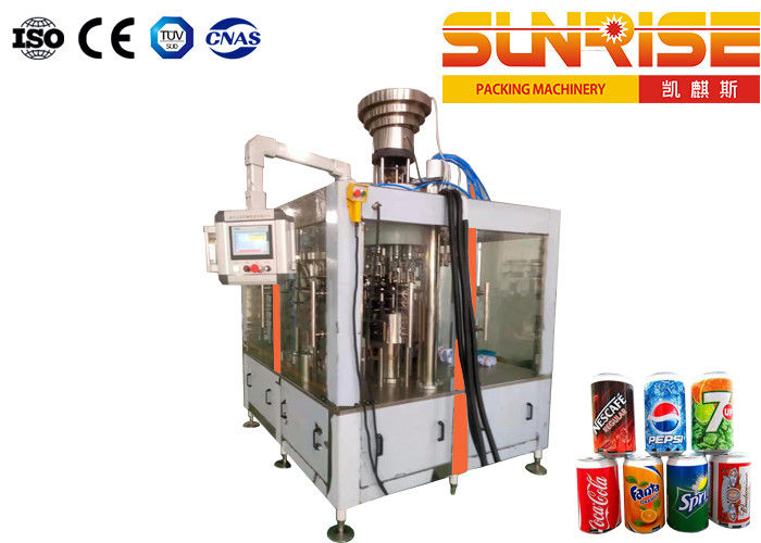 9 Heads Can Filling Line , Aluminum Tin Filling Sealing Machine